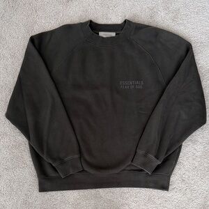 Fear of God Essentials Off Black Crewneck Sweatshirt Size L